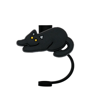 chat noir couvre paille