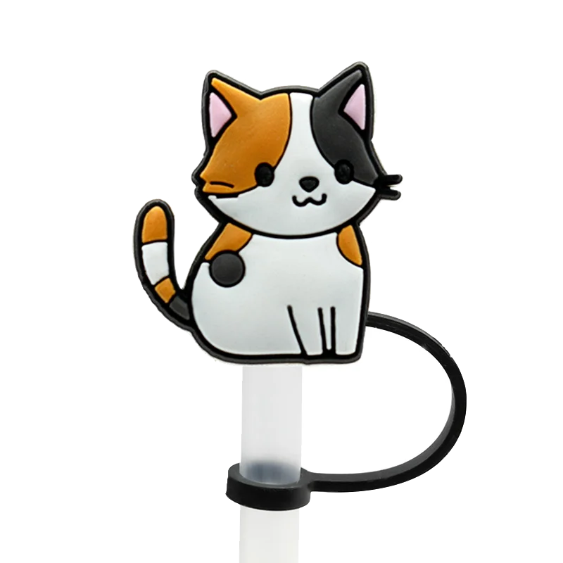 Couvre paille chat noir orange et blanc