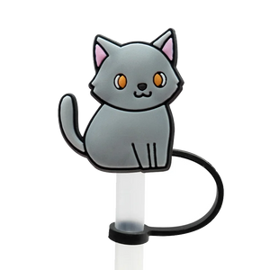 couvre paille chat gris