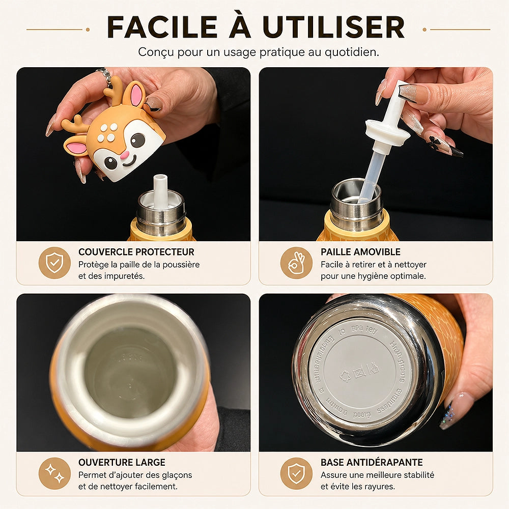 explication gourde isotherme avec paille