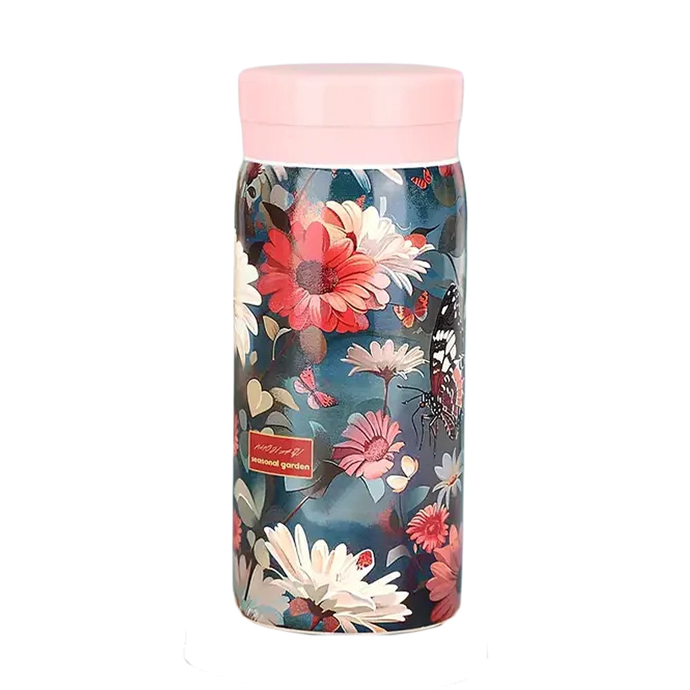gourde double paroi 200ml fleurs rose