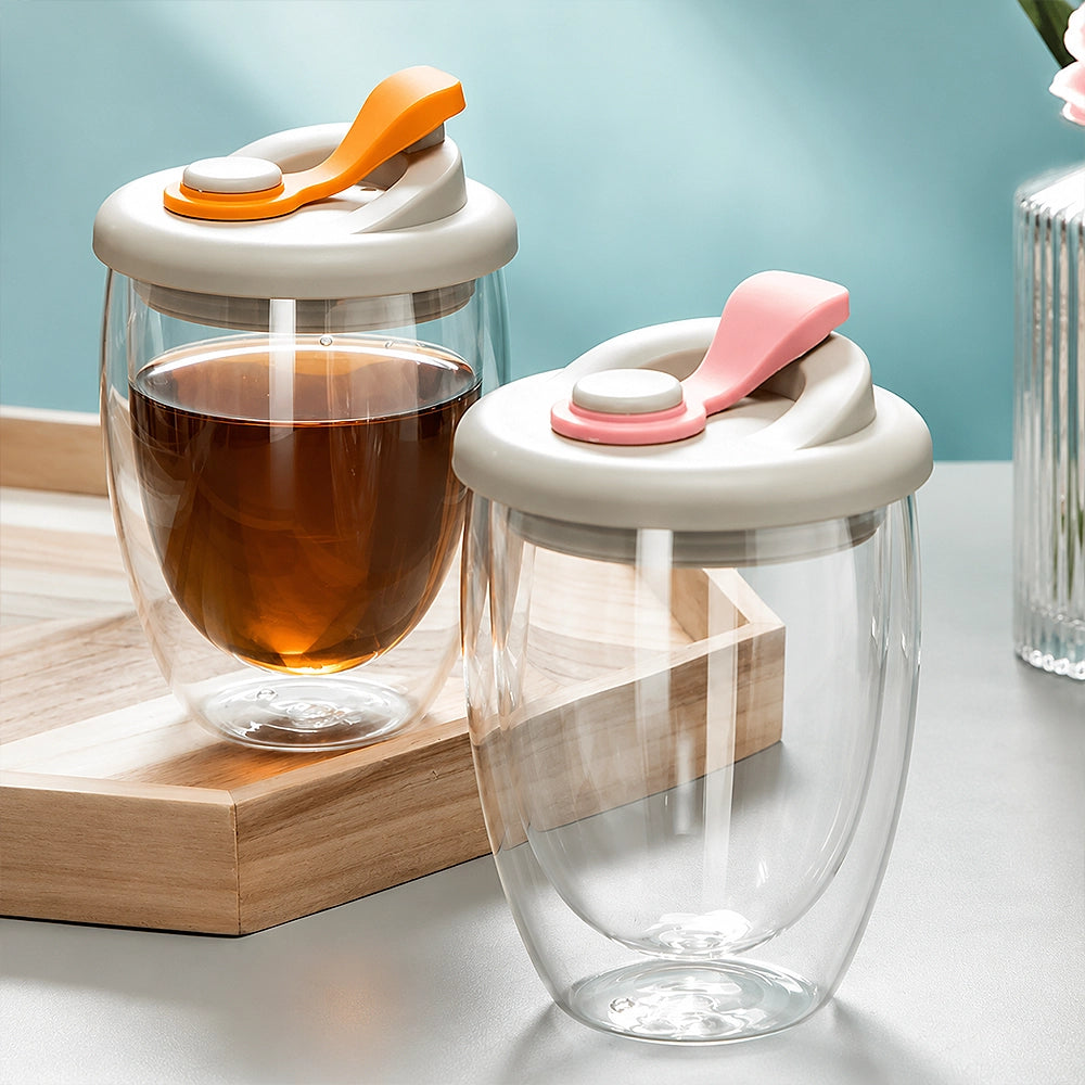 gourde en verre avec double paroi