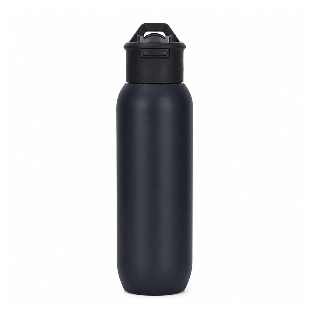gourde isotherme noire avec paille