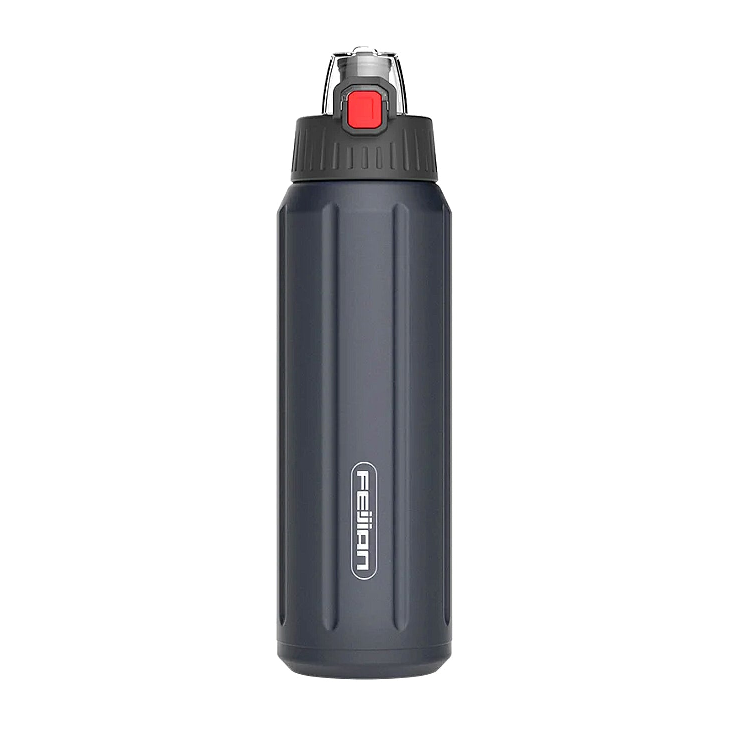 gourde noire 600ml avec bouton d'ouverture