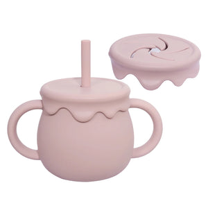 gourde rose pour enfant avec paille