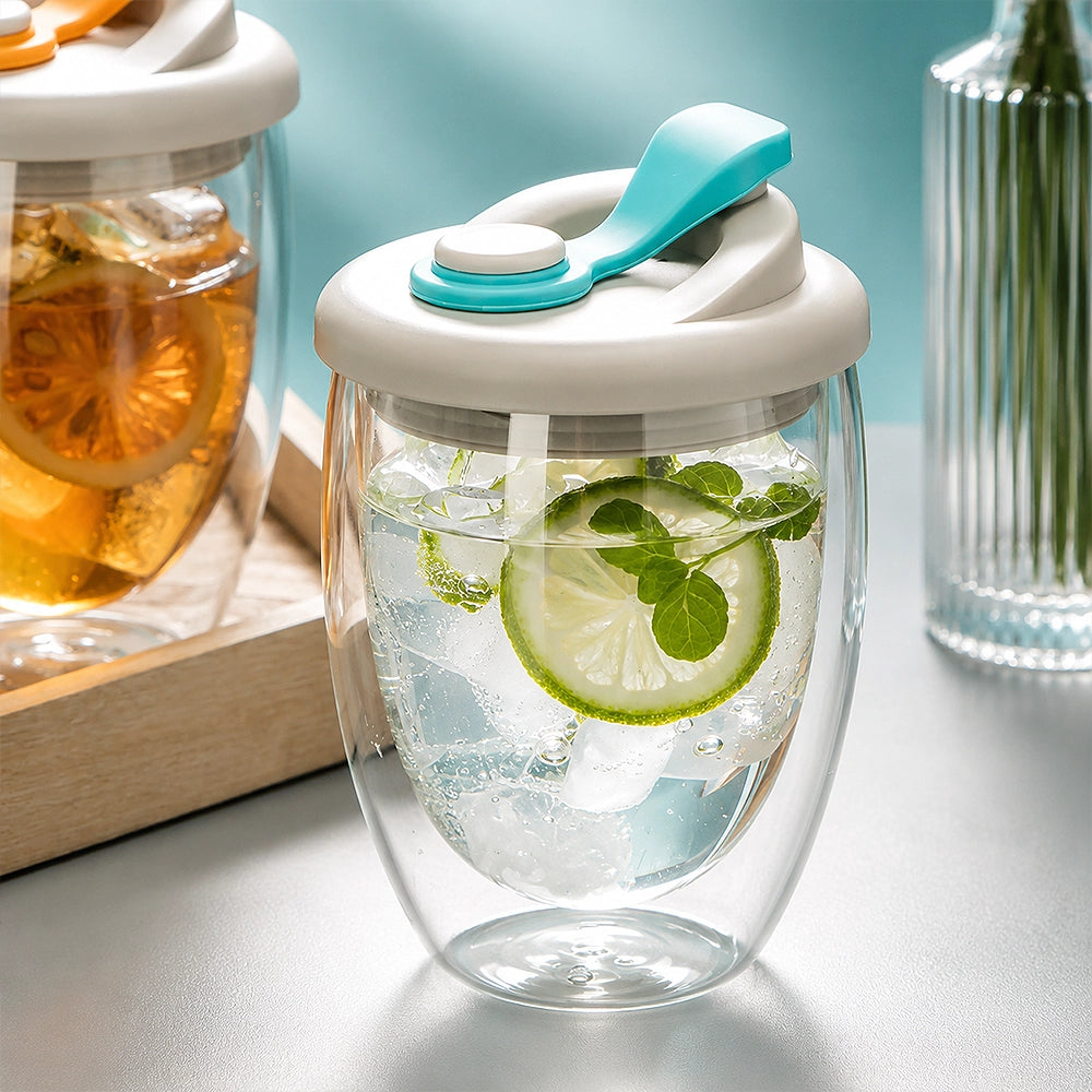 mini gourde en verre double paroi