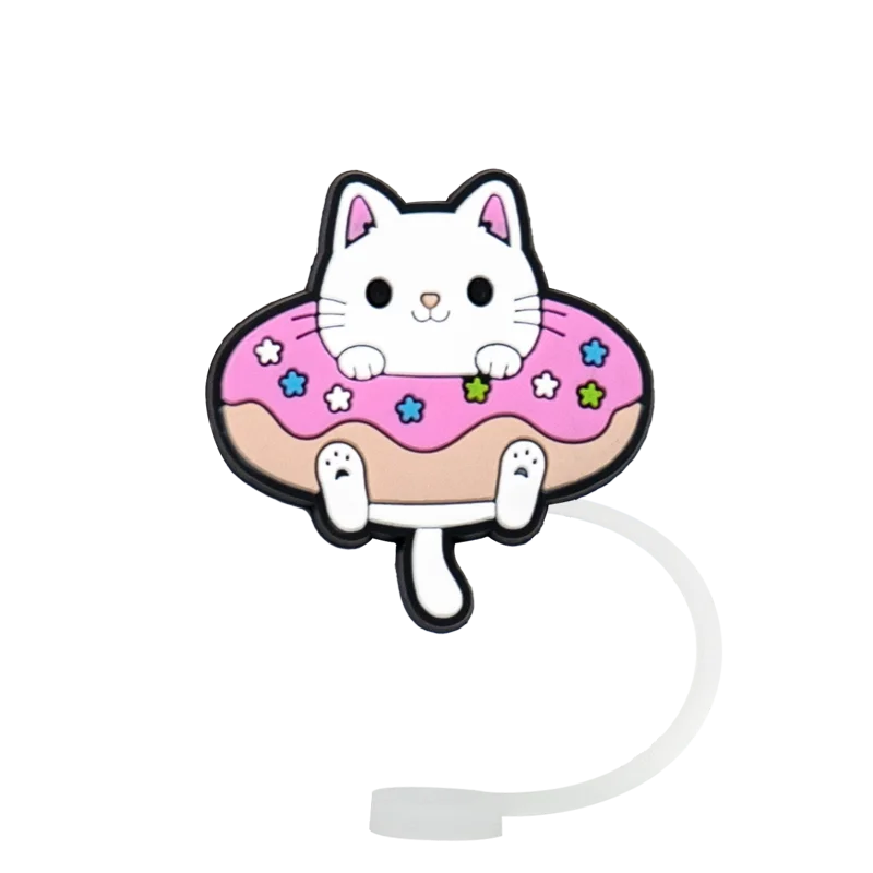 Couvre paille chat donut