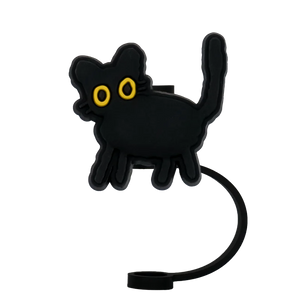 Couvre paille chat noir énervé 