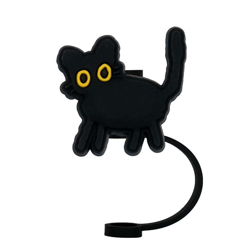 Couvre paille chat noir énervé 