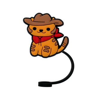 Couvre paille chat roux cowboy