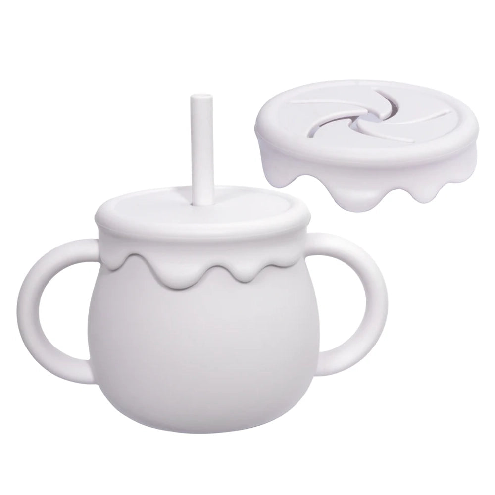 Gourde blanche en silicone pour enfant