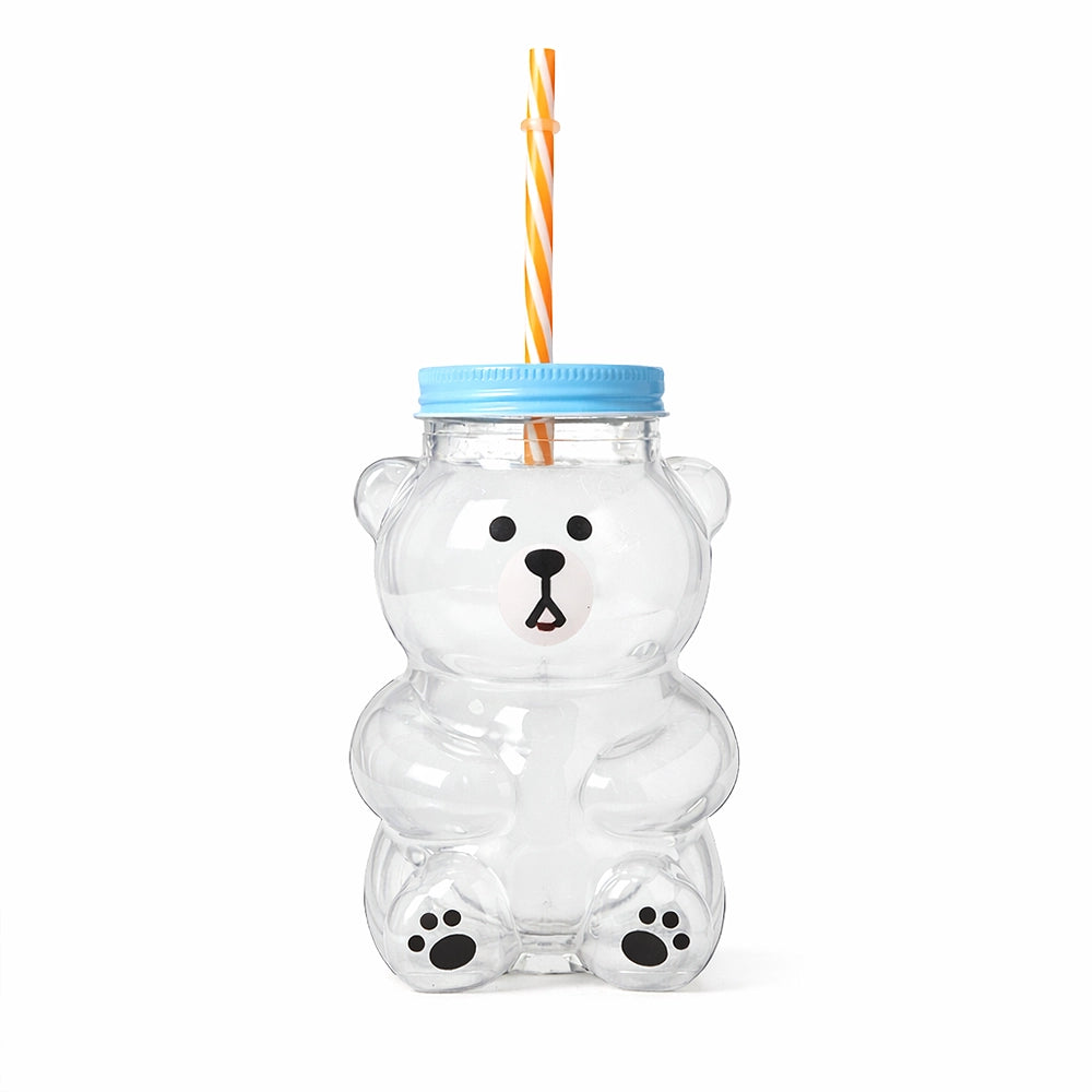 Gourde ourson mignon avec paille