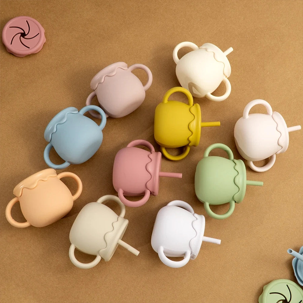 Gourde silicone avec paille