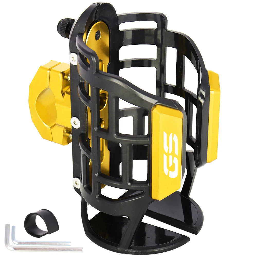 Support de gourde jaune pour moto et quad