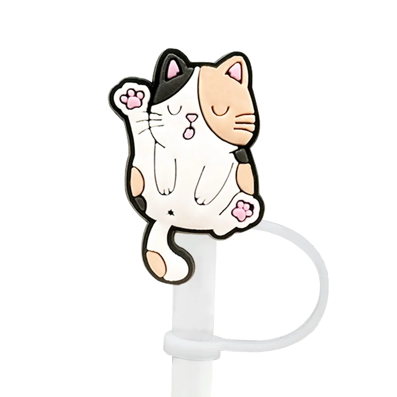 Couvre paille chat qui fait sa toilette