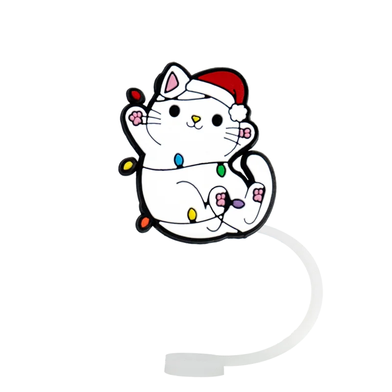 couvre paille chat de noël