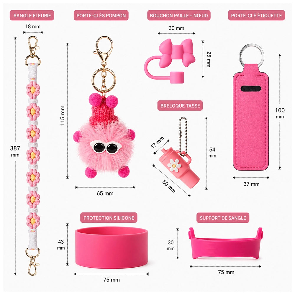accessoires de gourde rose mignon