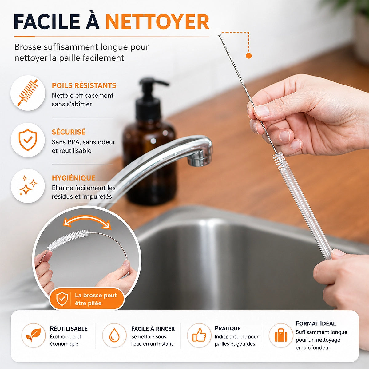 brosse de nettoyage pour les pailles