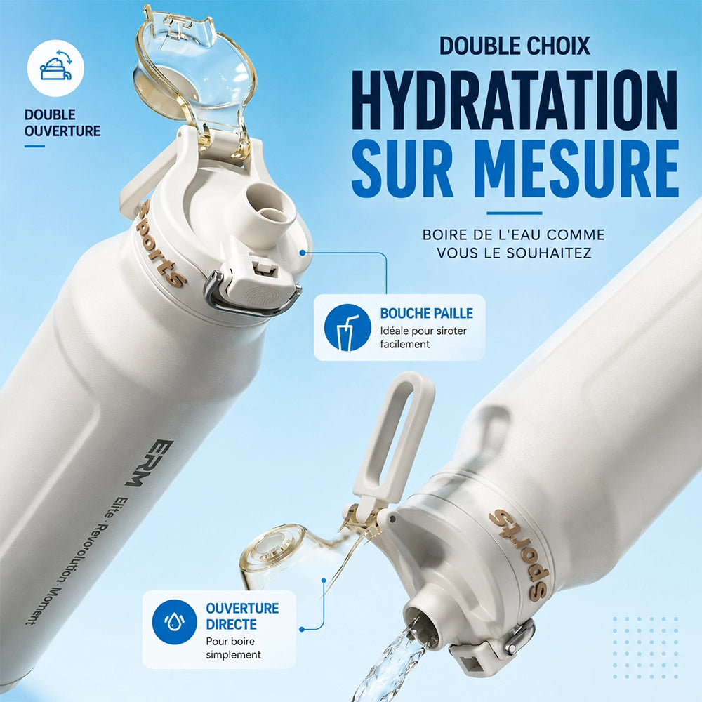 caractéristique gourde isotherme blanc
