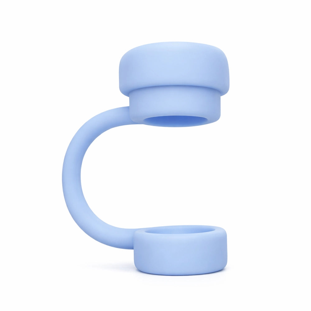 embout de paille en silicone bleu