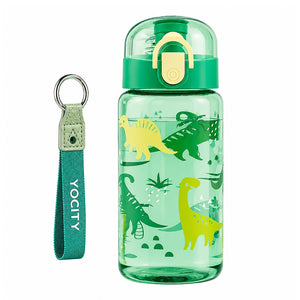 gourde avec bouton pour enfant dinosaure vert