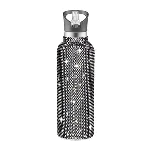 gourde avec strass noir