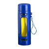 gourde bleue en verre avec protection
