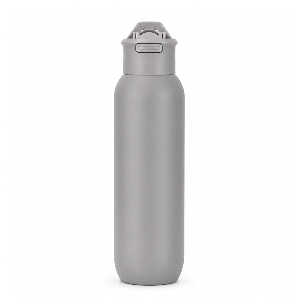 gourde grise isotherme avec paille
