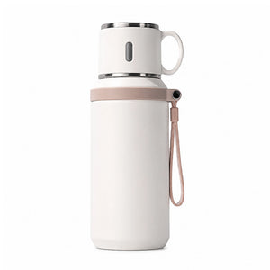 gourde inox avec tasse et gobelet