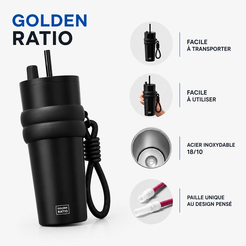 gourde inox thermos noir