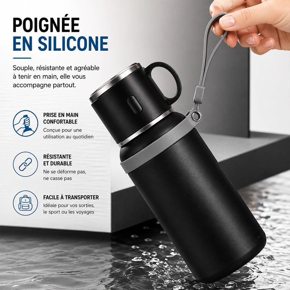 gourde isotherme avec tasse