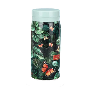 gourde isotherme design plante verte et papillon