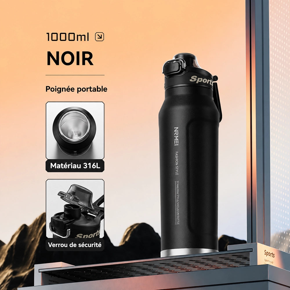 gourde isotherme noire sport