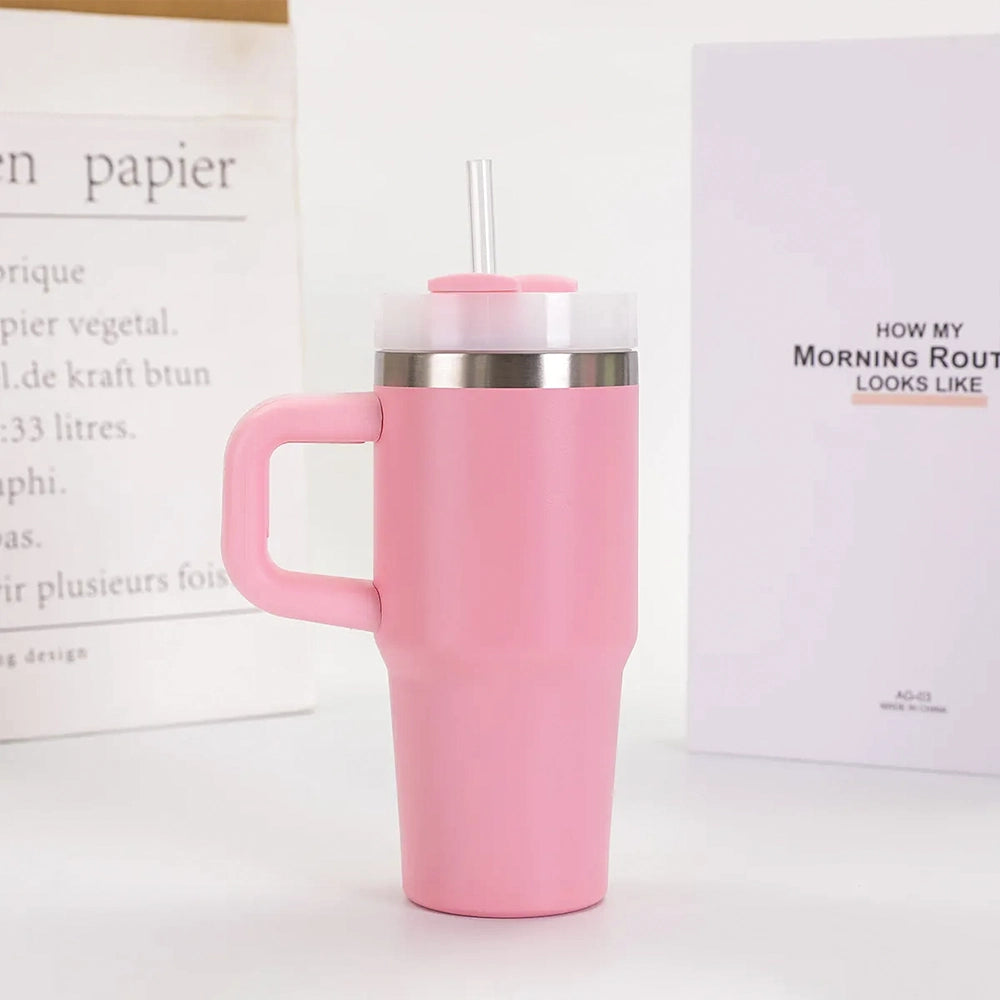 gourde isotherme rose avec poignée