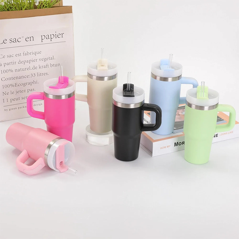 gourdes isothermes mug avec paille et poignée