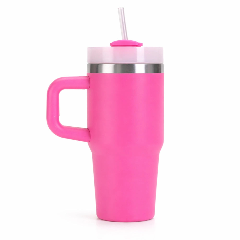 gourde tasse avec poignée rose