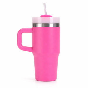 gourde tasse avec poignée rose