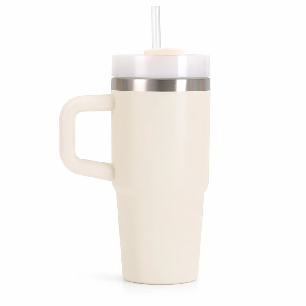 gourde tasse beige avec paille