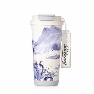 gourde thermos violette forêt avec dragonne