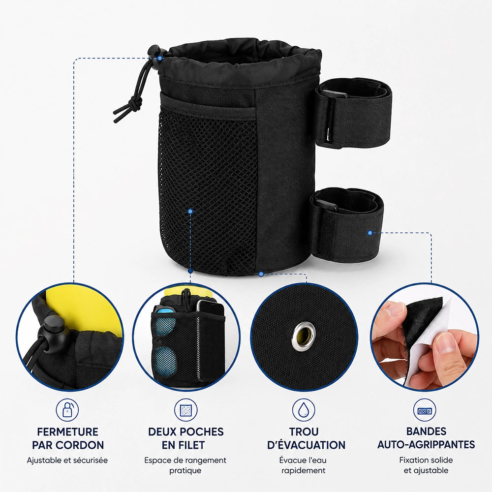pochette gourde fixation vélo