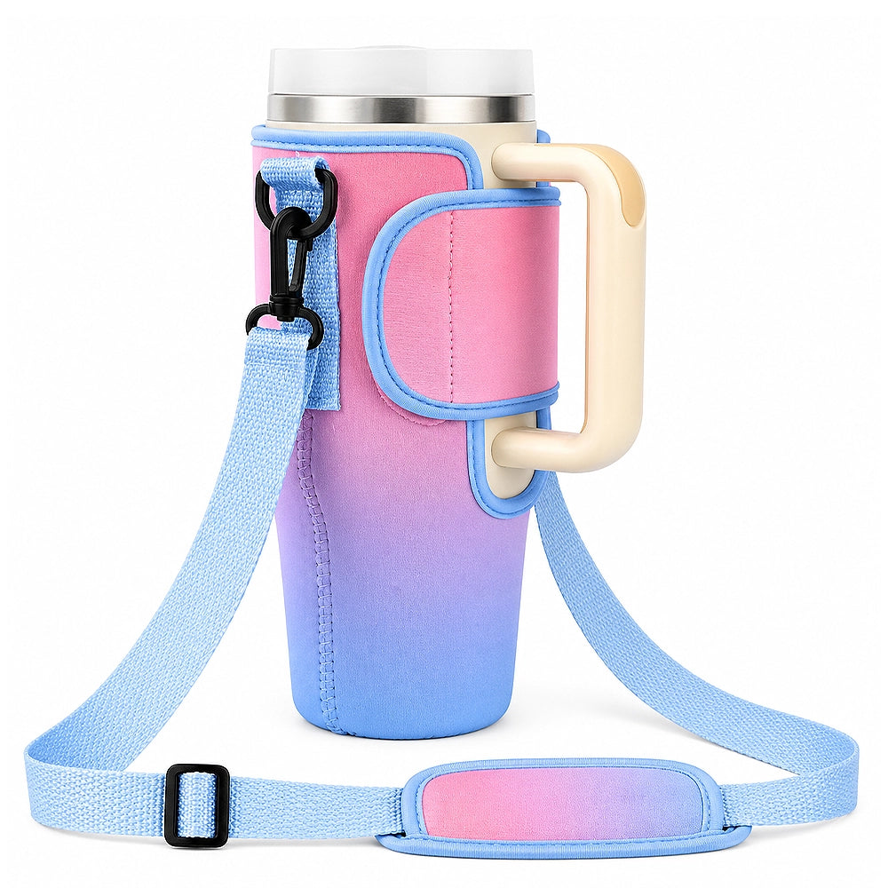 sac de gourde bleu et rose